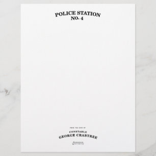 En-tête De Lettre Customisée Papeterie de Crabtree d'agent de police