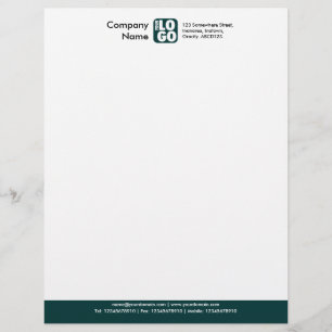 En-tête De Lettre Customisée Pied de page couleur (Votre logo) - Vert foncé