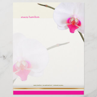 En-tête De Lettre Customisée PixDezines Orchidée Blanche 2 | Parfaite Mariée