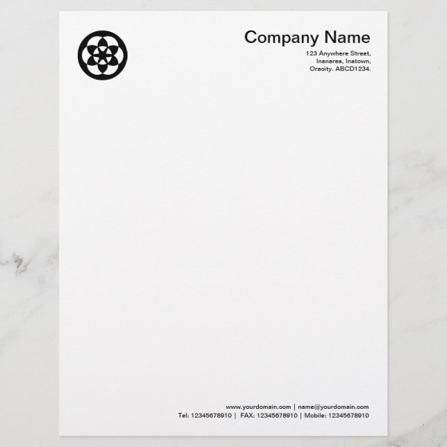 En-tête De Lettre Customisée Symbole de cercle de culture - Noir (Devant)