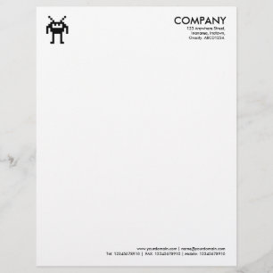 En-tête De Lettre Customisée Symbole Nanobot - Blanc