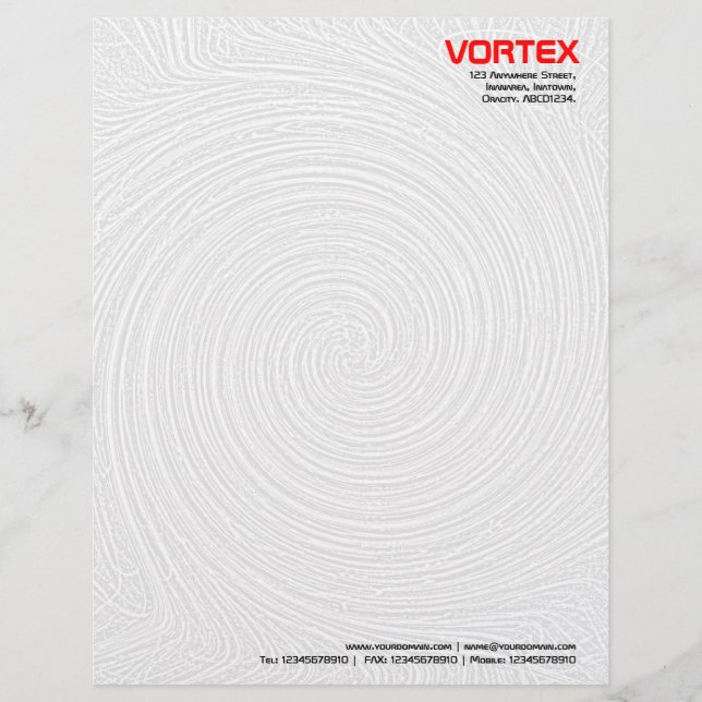 En-tête De Lettre Customisée Vortex - Blanc à gris (Devant)