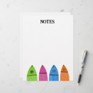 En-tête De Lettre Cute poisson coloré Letterhead papeterie personnel