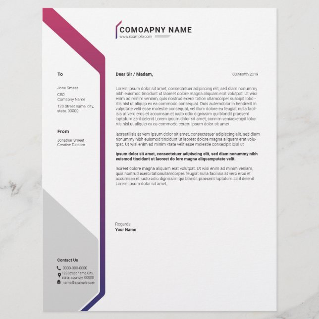 En-tête de lettre d'affaires (Devant)