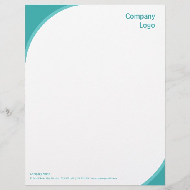 En-tête de lettre de coins de Teal (Devant)
