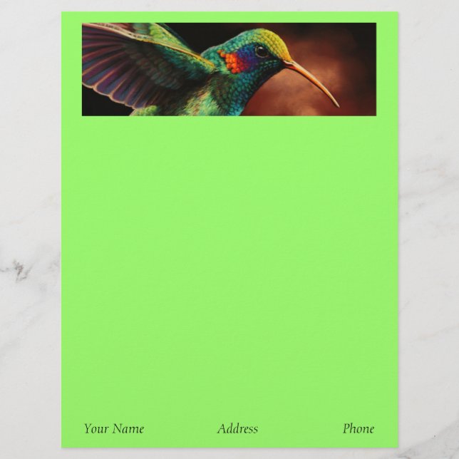 En-tête de lettre de colibri (Devant)
