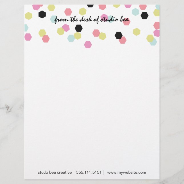 En-tête de lettre de confettis de sortilège (Devant)