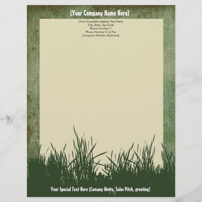 En-tête de lettre de coutume d'arbre d'herbe de (Devant)