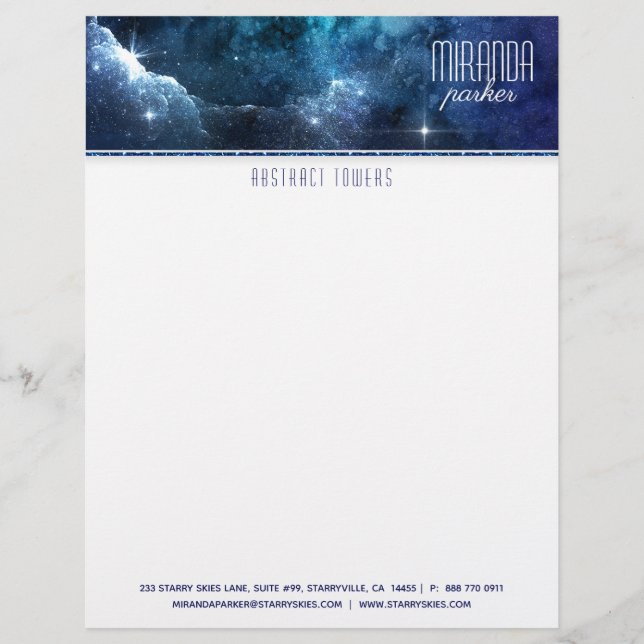 En-tête de lettre de galaxie d'étoile de Starfield (Devant)