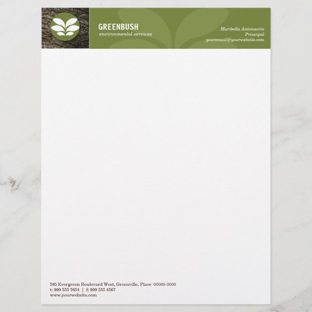 En-tête de lettre de l'environnement d'écorce (Devant)