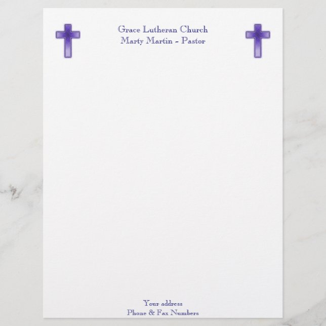 En-tête de lettre d'église ou de pasteur (Devant)