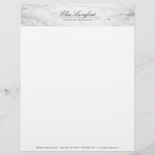 En-tête de lettre design de luxe Marbre blanc mode (Devant)