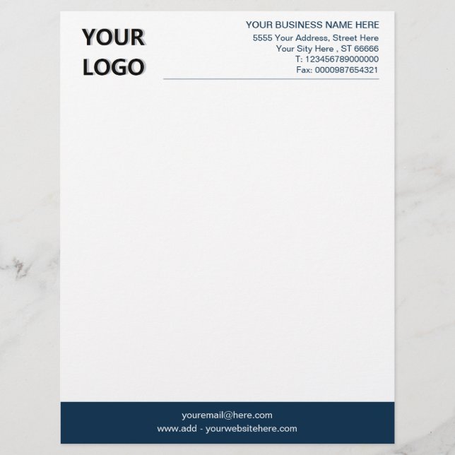 En-tête De Lettre Design moderne Votre logo Business Office En-tête (Devant)