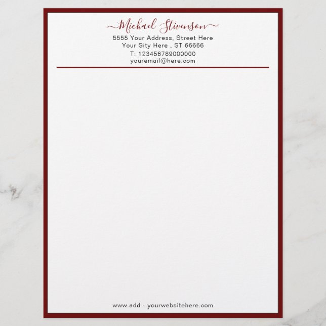 En-tête De Lettre Design Your Own Company Letterhead Example (Devant)