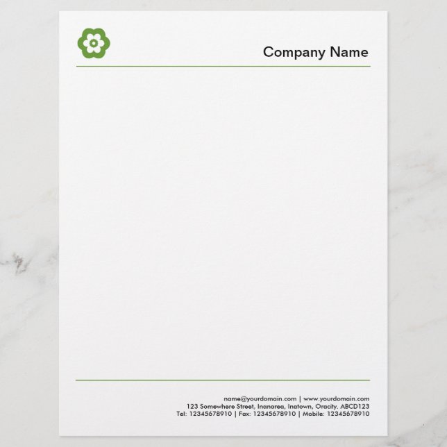 En-tête De Lettre Deux lignes - Avocado Green (Devant)