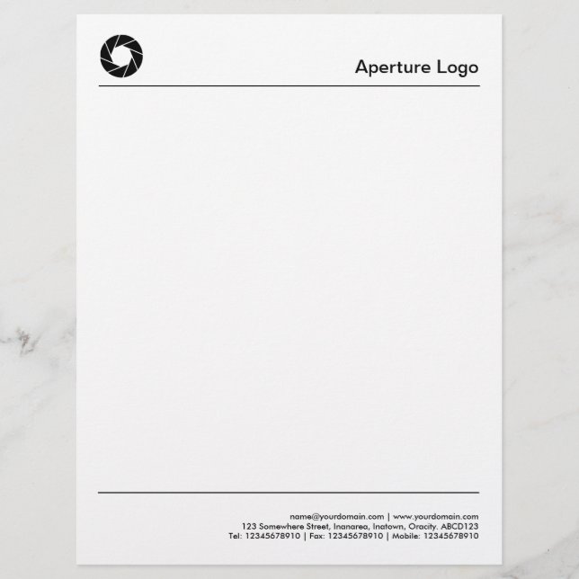 En-tête De Lettre Deux lignes - Logo d'ouverture (Devant)