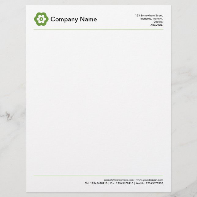 En-tête De Lettre Deux lignes v2 - Avocado Green (Devant)