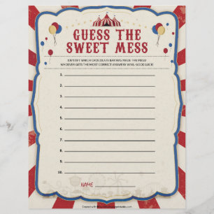 En-tête De Lettre Devinez La Douce Mess [Thème Du Cirque]