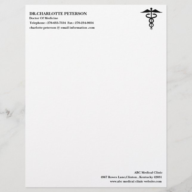 En-tête De Lettre Docteur simple moderne (Devant)