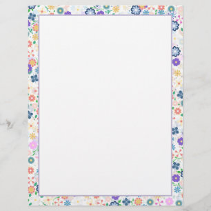 En-tête De Lettre Doux coloré Ditsy motif floral