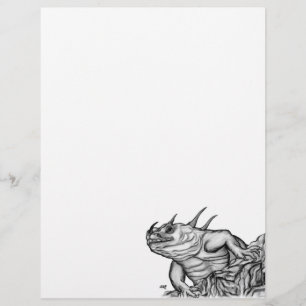 En-tête De Lettre Dragon sur le rocher