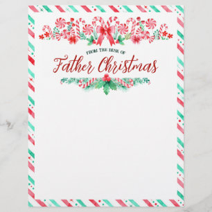 En-tête De Lettre Du bureau de Père Noël Père Noël Aquarelle