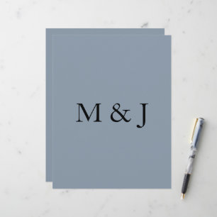 En-tête De Lettre Dusty Blue Mariage Bridal Party Monogrammes person