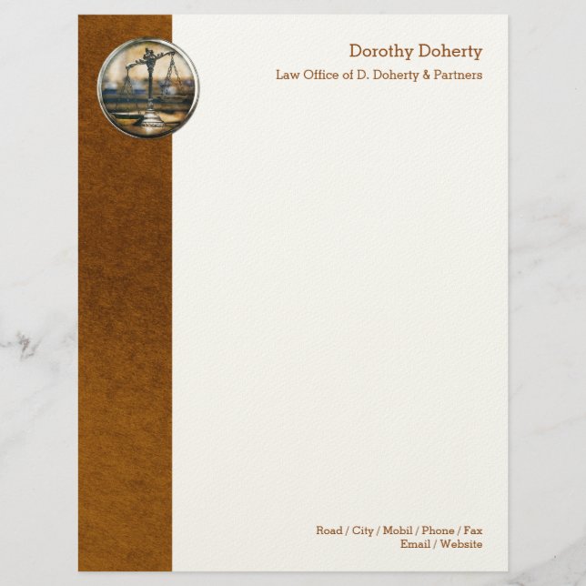 En-tête De Lettre Échelles de justice OFFICE DU DROIT Letterhead (Devant)