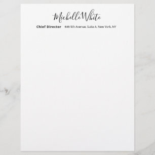 En-tête De Lettre Élégant Blanc Moderne Professionnel Simple