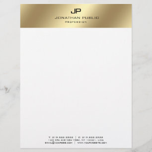 En-tête De Lettre Elégant Faux Gold Moderne Monogramme Modèle de bas