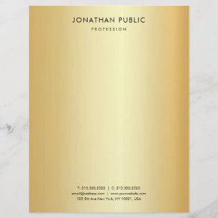 En-tête De Lettre Élégant Modèle Faux Gold Moderne Minimaliste
