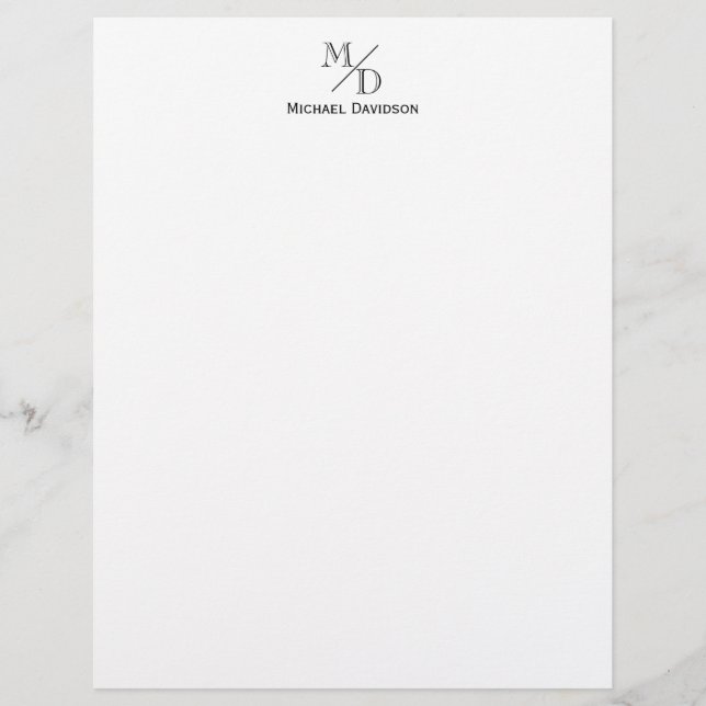 En-tête De Lettre Élégant Monogramme 2 Initiale Professionnelle Form (Devant)