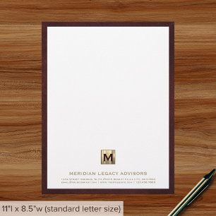 En-tête De Lettre Élégant monogramme en-tête commercial
