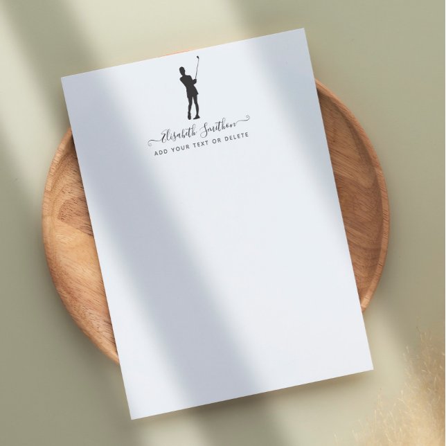 En-tête De Lettre Élégante Papeterie Personnelle De Golf Noir Et Bla (Créateur téléchargé)