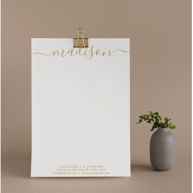 En-tête De Lettre Elégante Typographie Or Monogramme Mail (Créateur téléchargé)