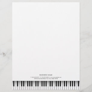 En-tête de lettre en forme de piano musical simple