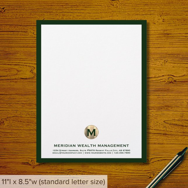 En-tête de lettre en monogramme doré foncé (Créateur téléchargé)