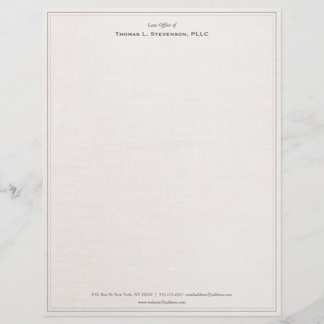 En-tête De Lettre En-tête Beige Professionnelle Traditionnelle Éléga (Devant)