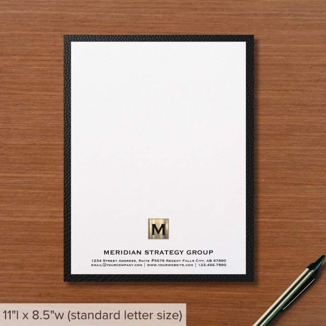 En-tête De Lettre En-tête commercial Monogramme sophistiqué (Créateur téléchargé)