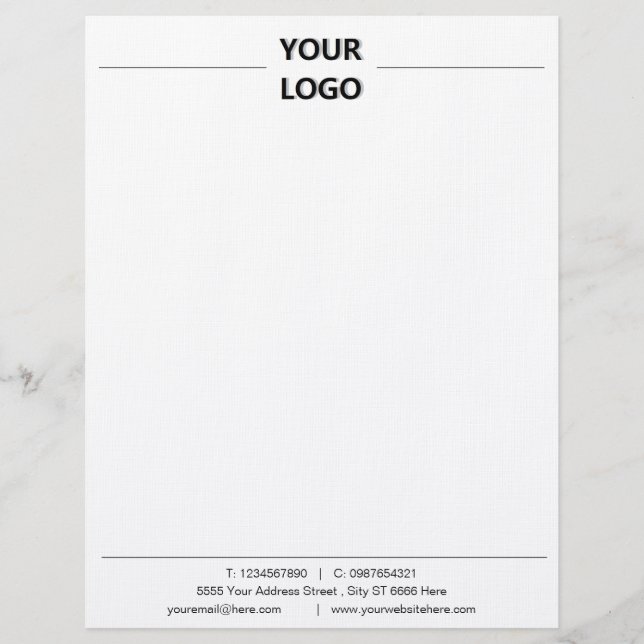 En-tête De Lettre En-tête commercial personnalisé avec logo et code  (Devant)