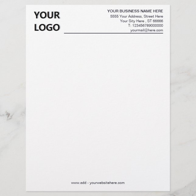 En-tête De Lettre En-tête de bureau personnalisé moderne avec logo (Devant)