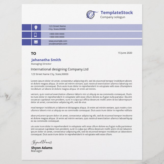 En-tête De Lettre En-tête de la lettre d'entreprise (Devant)