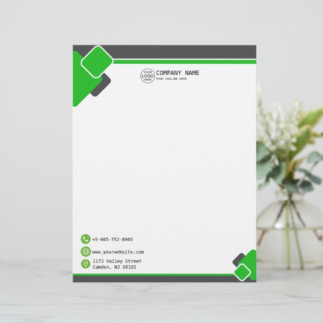 En-tête De Lettre En-tête du logo moderne Green Business (Debout devant)