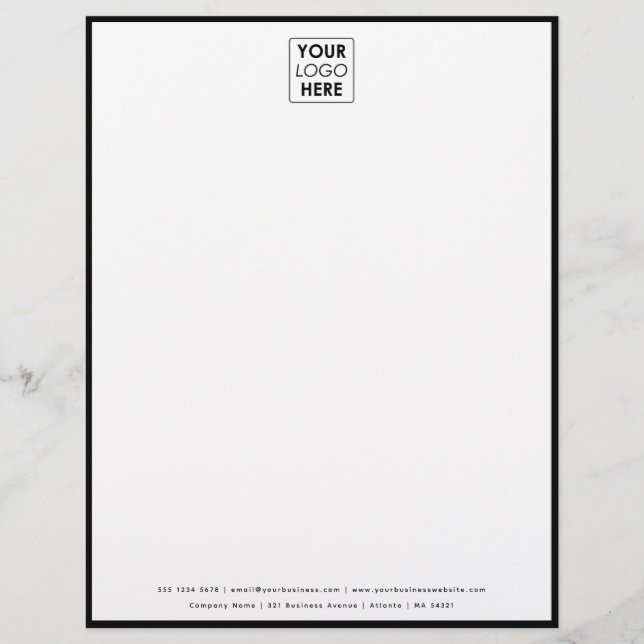 En-tête De Lettre En-tête du logo professionnel Black Border (Devant)