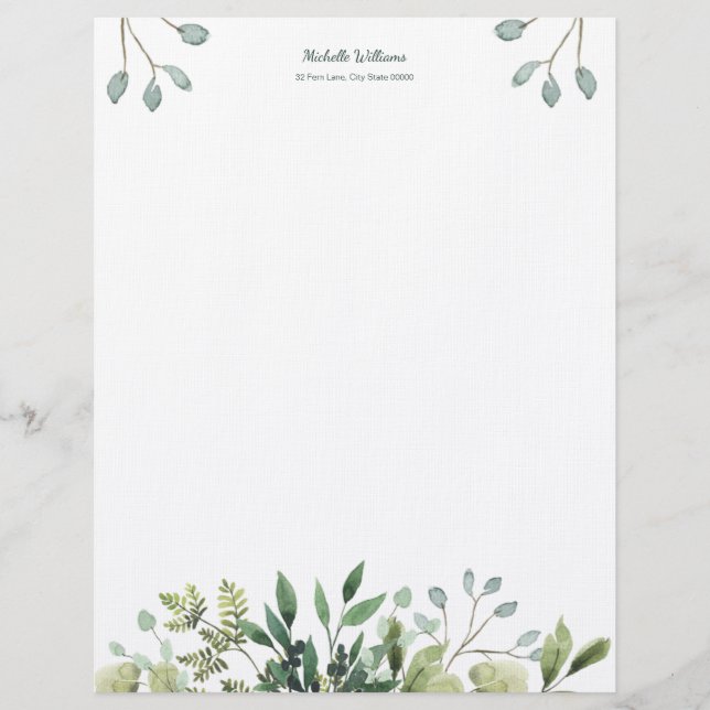 En-tête De Lettre En-tête Feuille vert feuillage (Devant)