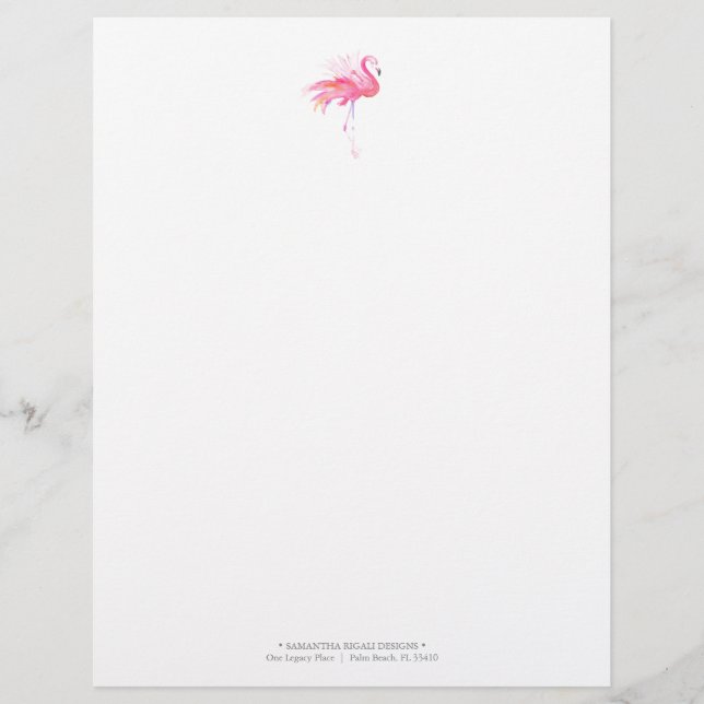 En-tête De Lettre En-tête Flamant rose rose mou (Devant)
