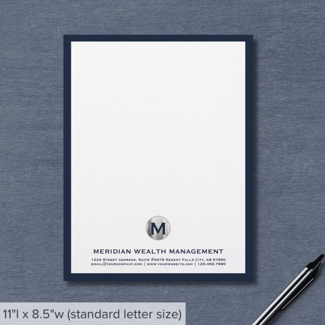 En-tête De Lettre En-tête monogramme en argent professionnel (Créateur téléchargé)