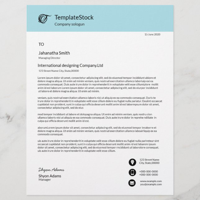 En-tête De Lettre En-tête professionnel (Devant)