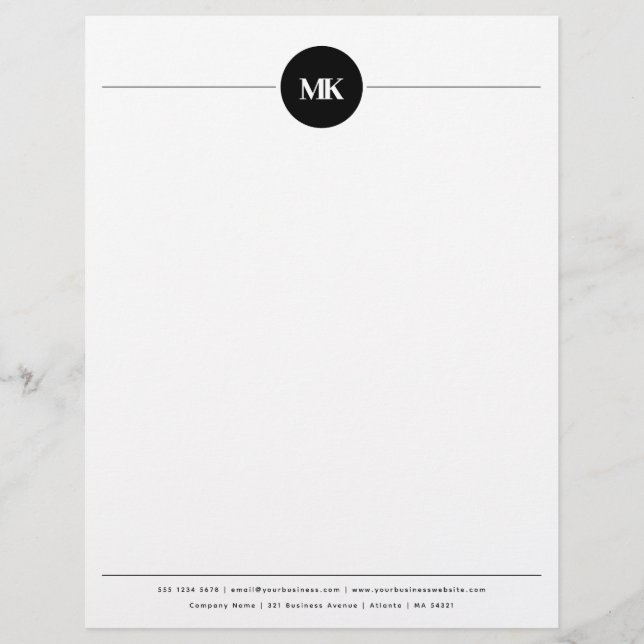 En-tête De Lettre En-tête professionnel monogramme personnalisé (Devant)