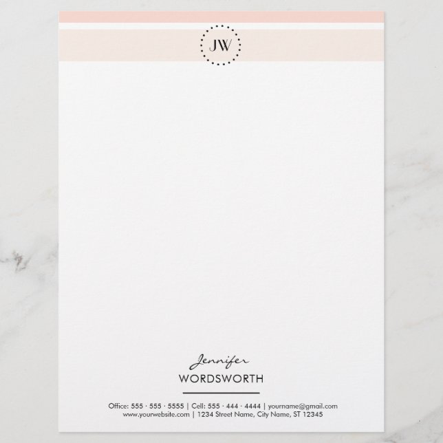 En-tête De Lettre En-tête professionnelle monogramme (Devant)
